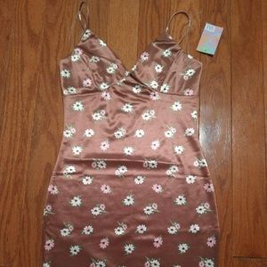 Brown floral dress